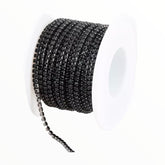 1 Yard SS6 Gun Black Colourful Metal Chain Rhinestone Banding